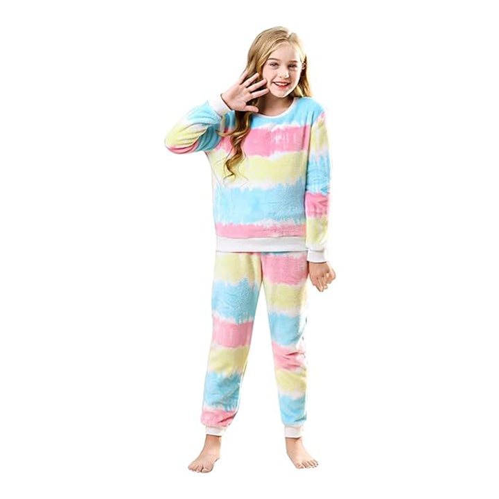 V.&GRIN Boys Girls Fleece Pajamas, Soft Cozy Pullover Sweatshirt Pants Set for Kids 7-16 Years