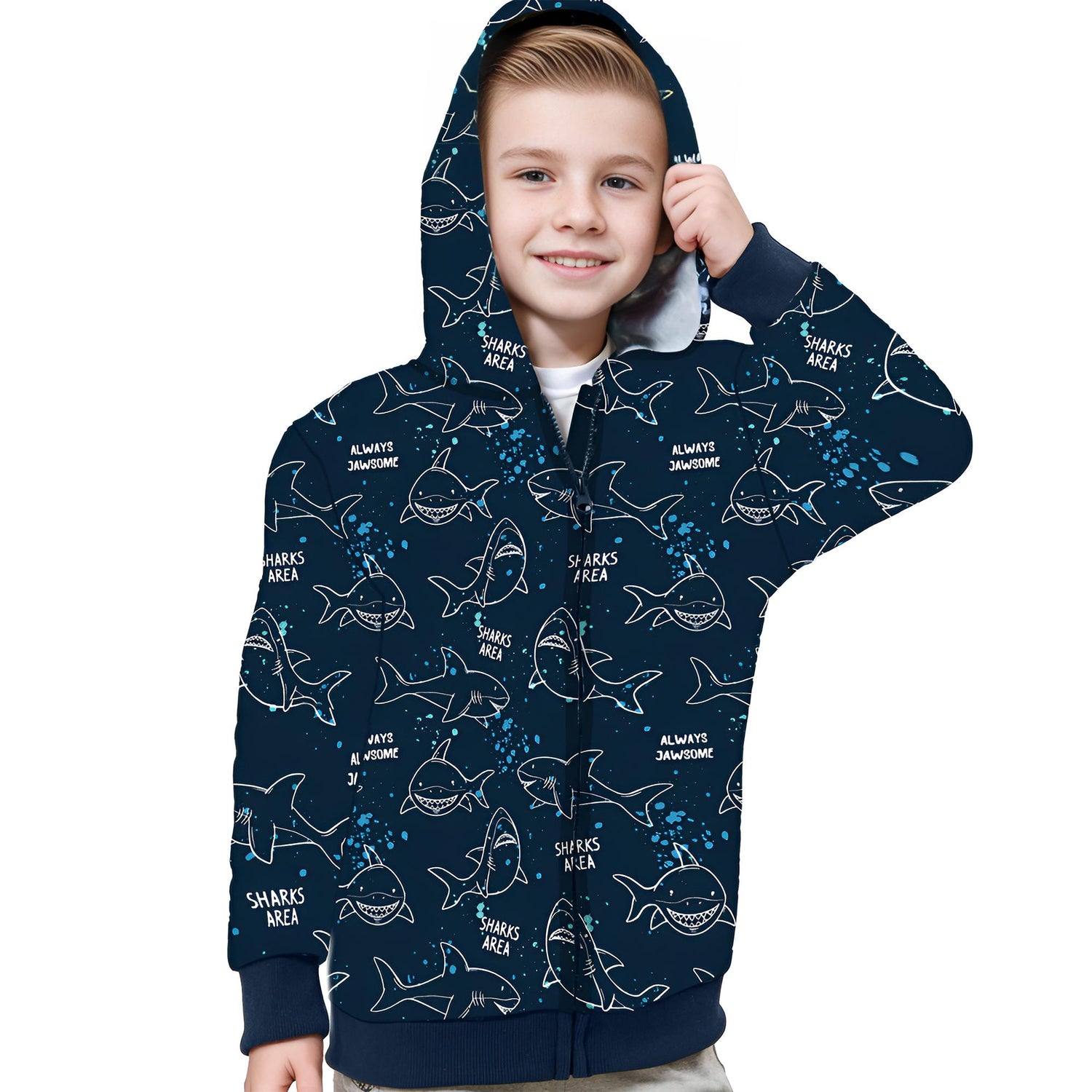 Boys Zip up Hoodie Dinosaur Sweatshirt Soft Brushed Fleece Fall Outerwear Jacket Sudaderas para