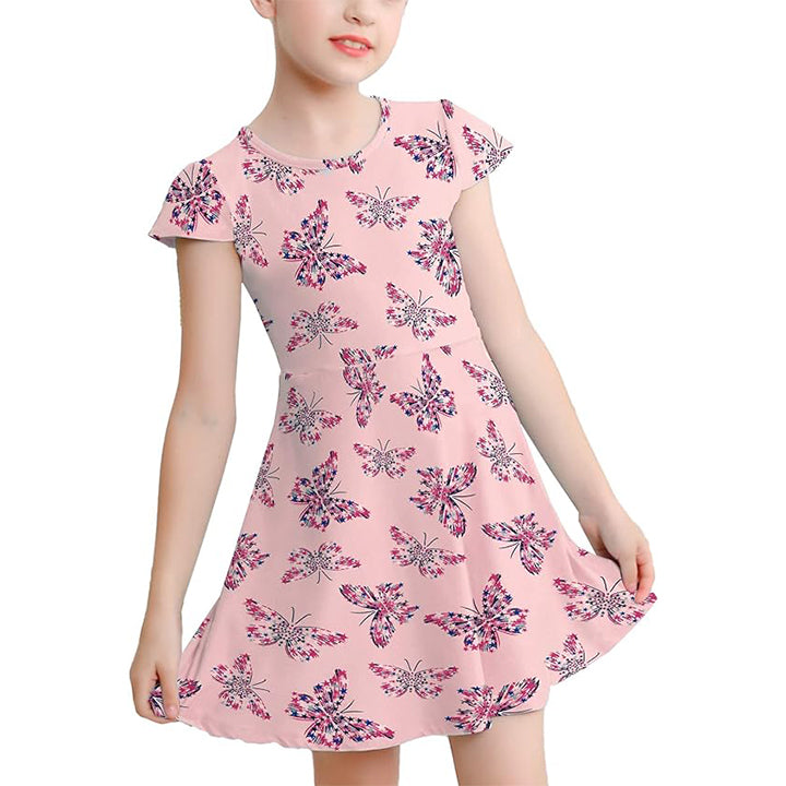 V.&GRIN Girls Spring Dress 2T to Size 8, Long Sleeve Unicorn Floral Twirly Casual Cute Kids Dress Clothes