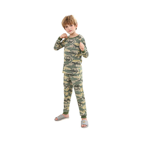 V.&GRIN Boys Cotton Pajamas, Snug Fit Toddler PJs with Long Sleeve Top and Pants - Size 2-12 Years Kids Clothes