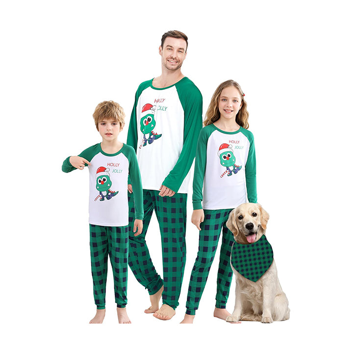 V.&GRIN Christmas Family Pajamas Matching Sets with Dog, Couples Plaid Holiday Funny Pjs Sleepwear Kids Xmas Gift