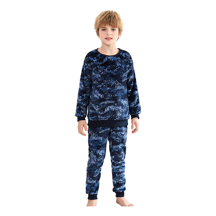 V.&GRIN Boys Girls Fleece Pajamas, Soft Cozy Pullover Sweatshirt Pants Set for Kids 7-16 Years