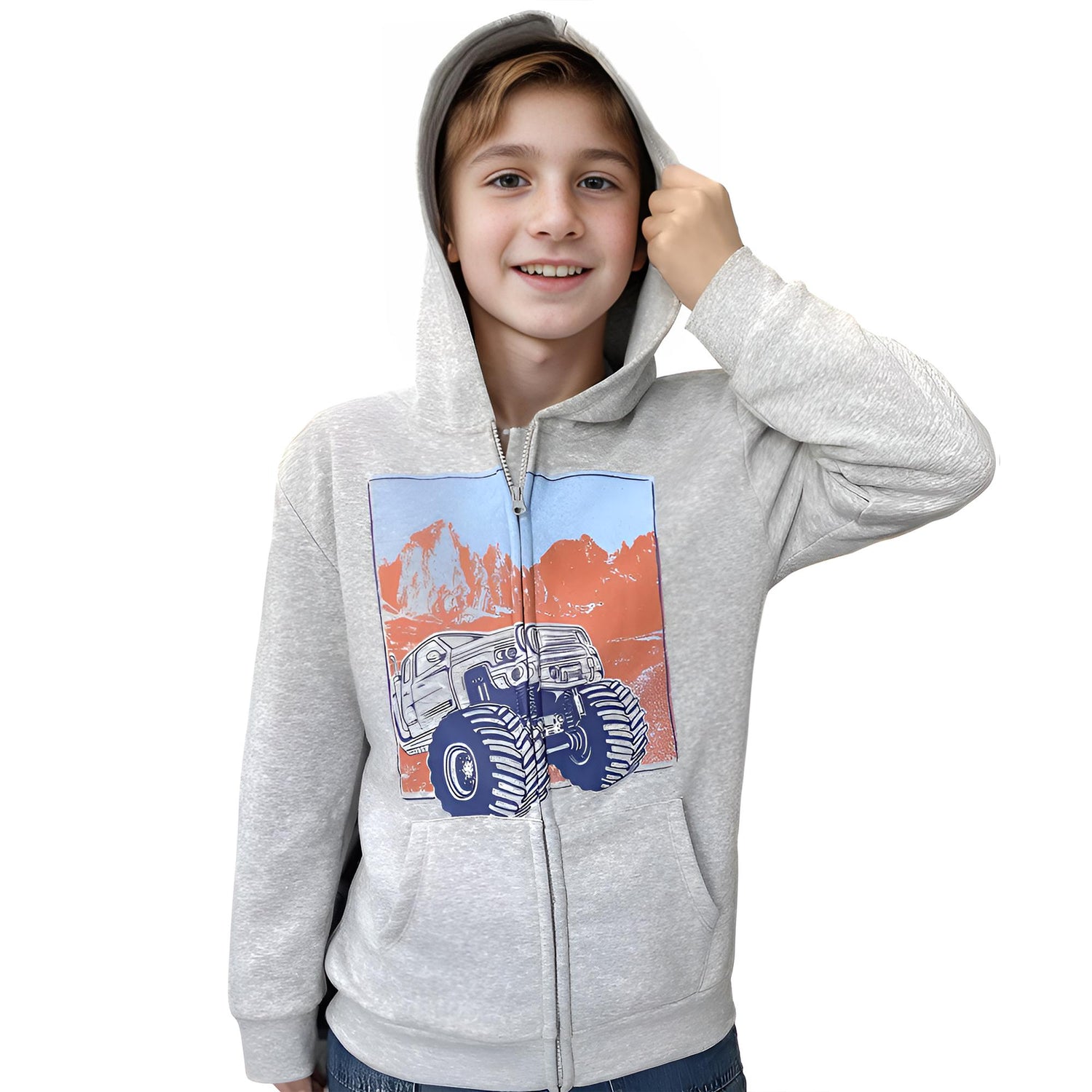 Boys Zip up Hoodie Dinosaur Sweatshirt Soft Brushed Fleece Fall Outerwear Jacket Sudaderas para